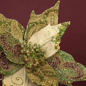 Искусственная пуансеттия Sophia 29 см, клипса Winter Deco фото 6