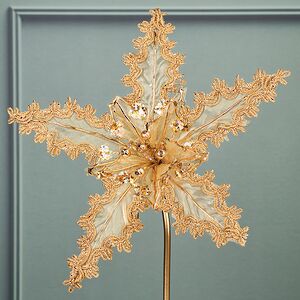 Искусственная пуансеттия Арройо 25 см золотая, клипса