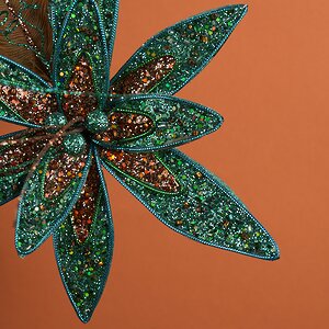 Искусственная пуансеттия Pavo Mira 25 см, клипса Winter Deco фото 4