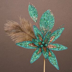 Искусственная пуансеттия Pavo Mira 25 см, клипса