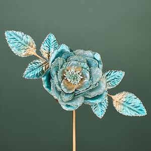 Искусственная роза Эмилье 18 см, клипса Winter Deco фото 6