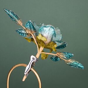 Искусственная роза Эмилье 18 см, клипса Winter Deco фото 4