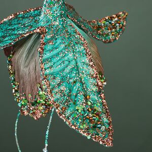 Елочная игрушка Цветок Питти - Morning Glory 28 см бирюзовая, подвеска Winter Deco фото 2