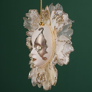 Елочная игрушка Маска Луиджи Терре 18 см молочная, подвеска Winter Deco фото 4