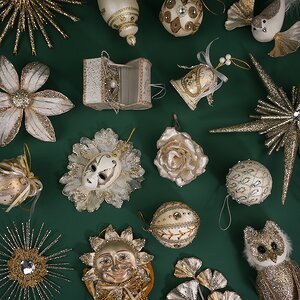 Елочная игрушка Птичка Мальдини 23 см, золотая, подвеска Winter Deco фото 7