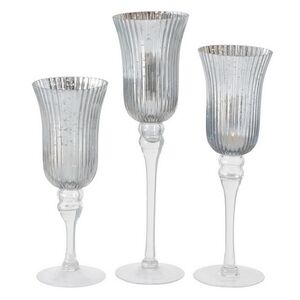 Набор стеклянных подсвечников - бокалов Silver Latorre 30-40 см, 3 шт Boltze фото 3