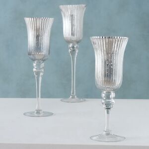 Набор стеклянных подсвечников - бокалов Silver Latorre 30-40 см, 3 шт Boltze фото 2