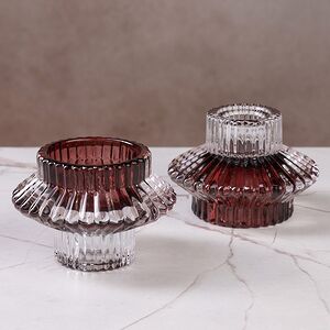 Стеклянный подсвечник Prezioso Marsala 6 см, двусторонний Boltze фото 4