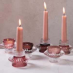 Стеклянный подсвечник Prezioso Marsala 6 см, двусторонний Boltze фото 3