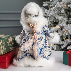 Игрушка под елку Снегурочка 35 см, в синей шубке Serpantin фото 5