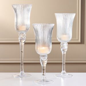 Набор стеклянных подсвечников - бокалов Crystall Latorre 30-40 см, 3 шт