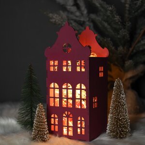 Домик с подсветкой Амстердам 27 см сливовый Christmas Apple фото 2