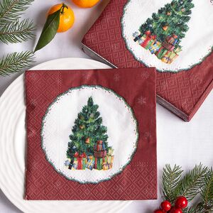 Бумажные салфетки Елочка Рисли 17*17 см, 20 шт