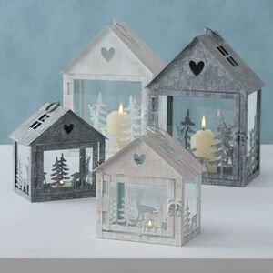 Набор подсвечников-домиков Олени в Лесу 16-27 см серый, 2 шт Boltze фото 7