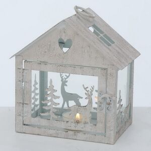 Набор подсвечников-домиков Олени в Лесу 16-27 см белый, 2 шт Boltze фото 5