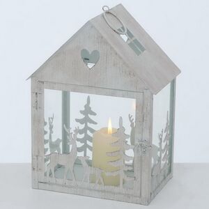 Набор подсвечников-домиков Олени в Лесу 16-27 см белый, 2 шт Boltze фото 4