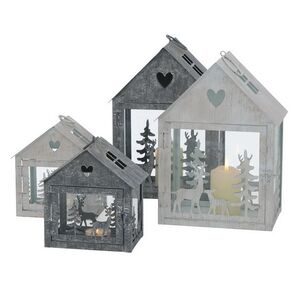 Набор подсвечников-домиков Олени в Лесу 16-27 см серый, 2 шт Boltze фото 9