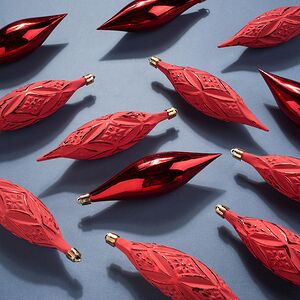 Набор елочных игрушек Сосульки Winkley 14-15 см, красные, 12 шт, подвеска