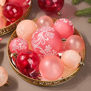 Набор елочных игрушек Pink Tenderness 5-12 см, 31 шт, подвеска Winter Deco фото 2