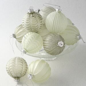 Набор стеклянных шаров Мистерио 8 см светло-зеленый, 12 шт