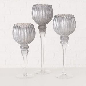 Набор стеклянных подсвечников - бокалов Альфонсо 30-40 см, 3 шт Boltze фото 3