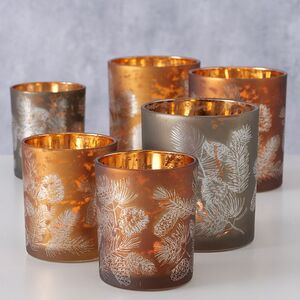 Набор стеклянных подсвечников Suerte Pigne 8-10 см, 2 шт Boltze фото 6