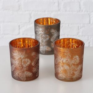 Набор стеклянных подсвечников Suerte Pigne 8-10 см, 2 шт Boltze фото 5