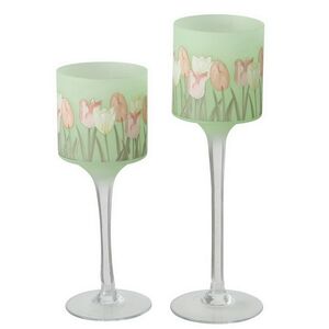 Набор стеклянных подсвечников - бокалов Тюльпаны - Rincone la Piedra 25-30 см, 2 шт Boltze фото 8