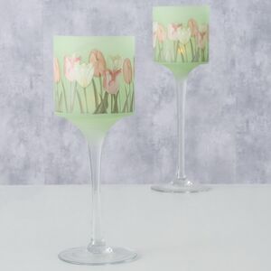 Набор стеклянных подсвечников - бокалов Тюльпаны - Rincone la Piedra 25-30 см, 2 шт Boltze фото 7