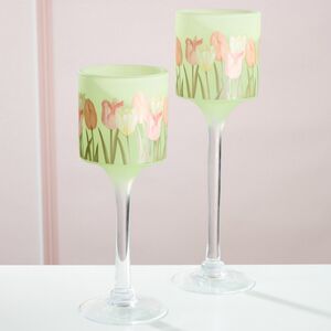 Набор стеклянных подсвечников - бокалов Тюльпаны - Rincone la Piedra 25-30 см, 2 шт Boltze фото 4