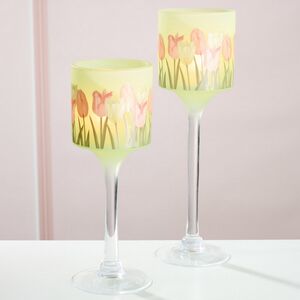 Набор стеклянных подсвечников - бокалов Тюльпаны - Rincone la Piedra 25-30 см, 2 шт Boltze фото 1