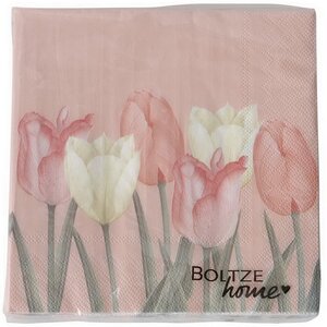 Бумажные салфетки Тюльпаны - Rincone la Piedra 17*17 см розовые, 20 шт