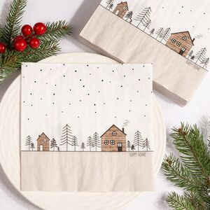 Бумажные салфетки Домики Харлема 17*17 см бежевые, 20 шт