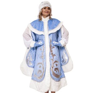 Взрослый новогодний костюм Снегурочка Боярская, 44-48 размер