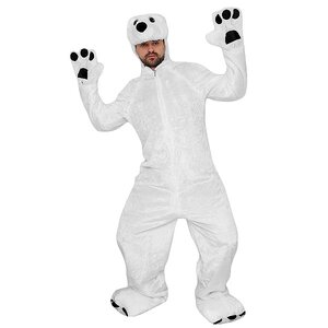 Взрослый карнавальный костюм Белый медведь, 50-52 размер