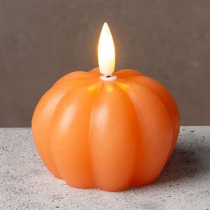 Светодиодная свеча с имитацией пламени Pumpkin 8 см, таймер, на батарейках