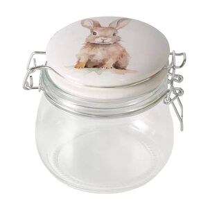Стеклянная банка для хранения Кролик Этьен 11 см, 450 мл Boltze фото 1