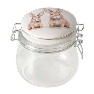 Стеклянная банка для хранения Кролики Шушу и Коко 11 см, 450 мл Boltze фото 1