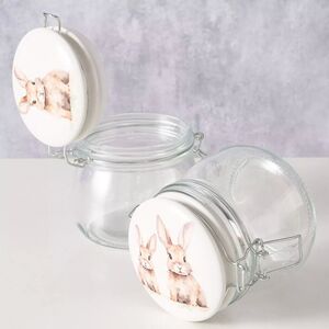 Стеклянная банка для хранения Кролики Шушу и Коко 11 см, 450 мл Boltze фото 2