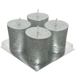 Чайная свеча Металлик серебряная 4 шт Kaemingk фото 2