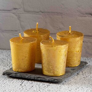 Чайная свеча Металлик золотая 4 шт Kaemingk фото 1