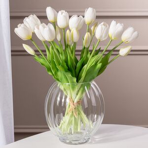 Силиконовые цветы Тюльпаны Грейт Милтон белые 40 см, 7 шт Boltze фото 1