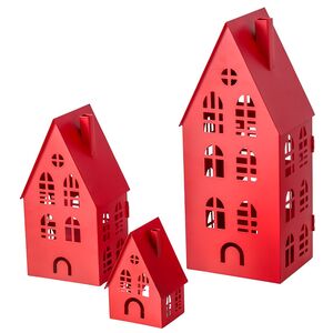 Набор подсвечников - домиков Belfast 13-38 см красный, 3 шт Boltze фото 8