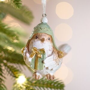 Елочная игрушка Птичка Ману с подарком 8 см Boltze фото 3