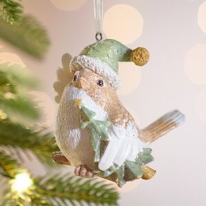 Елочная игрушка Птичка Ману с елочкой 8 см Boltze фото 3