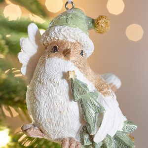 Елочная игрушка Птичка Ману с елочкой 8 см Boltze фото 4