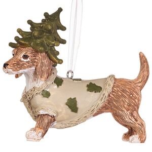 Елочная игрушка Такса Андер в костюме елки 8 см  Boltze фото 3