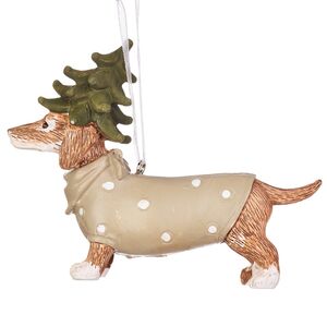 Елочная игрушка Такса Сендер в костюме елки 8 см  Boltze фото 3