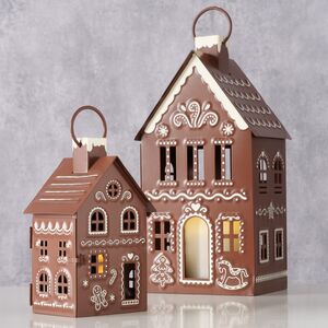 Набор металлических подсвечников - фонарей Gingerbread House 9-13 см, 2 шт Boltze фото 1