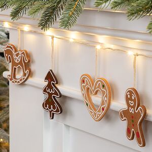 Светодиодная гирлянда на батарейках Gingerbread 160 см, 14 теплых белых LED ламп, таймер, IP20